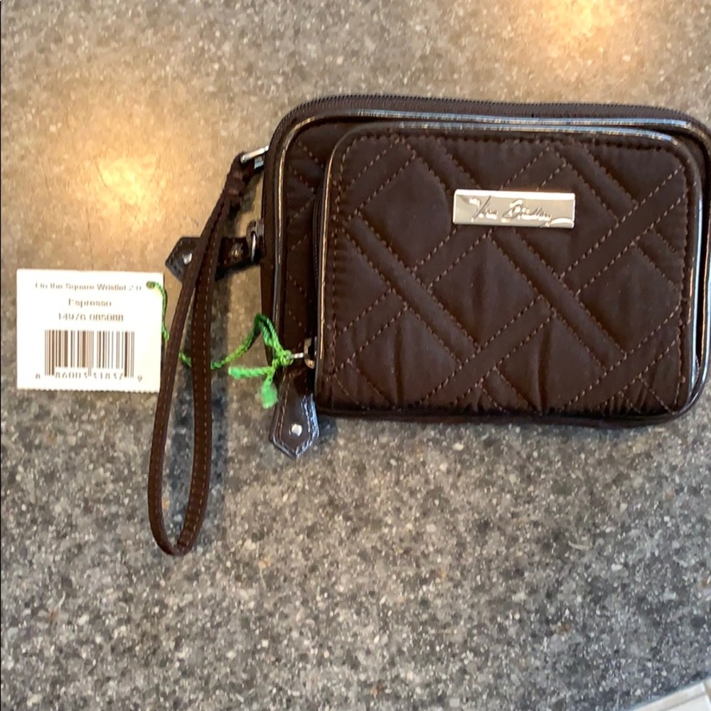 Vera Bradley- On the Square Wristlet 2.0, Espresso